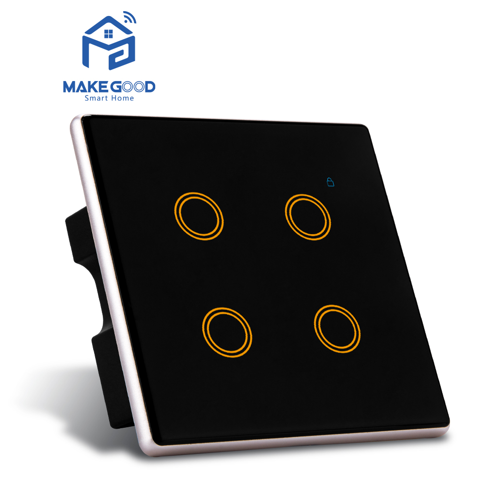 4Gang black with gold metal frame