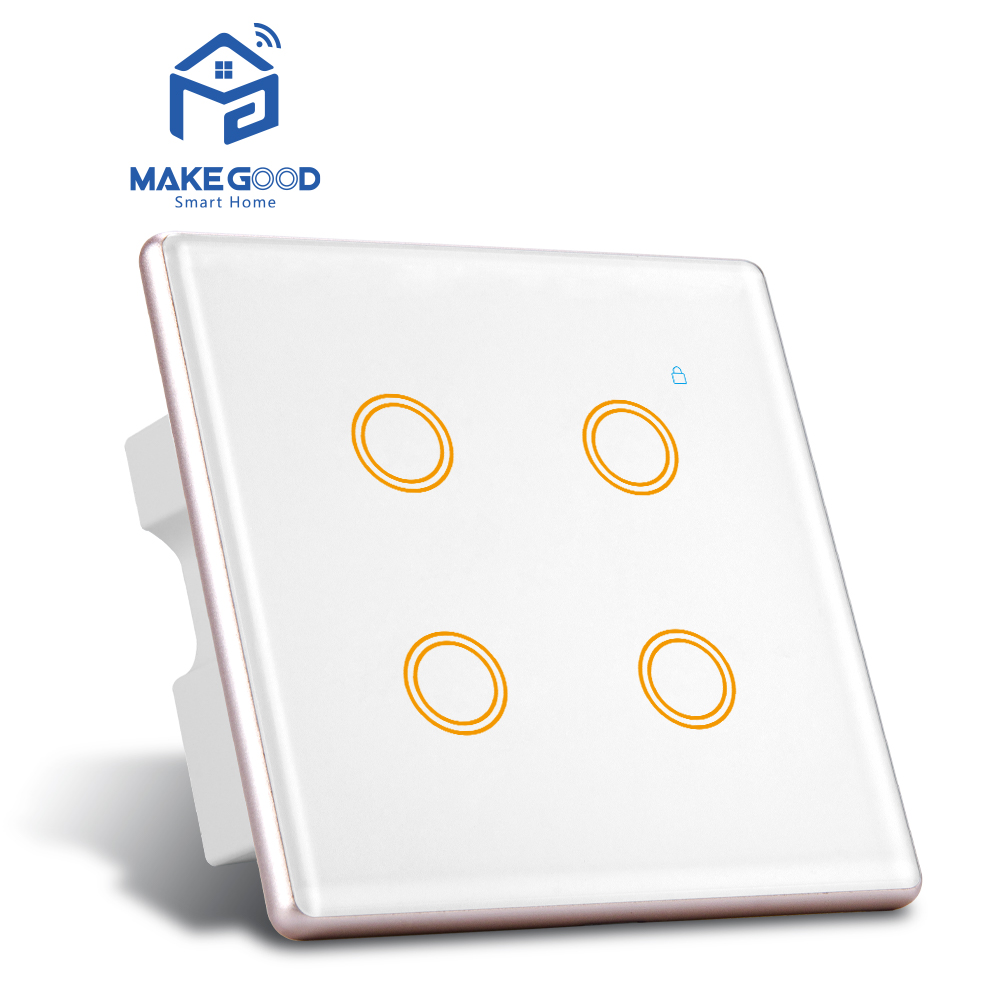 4Gang white with gold metal frame