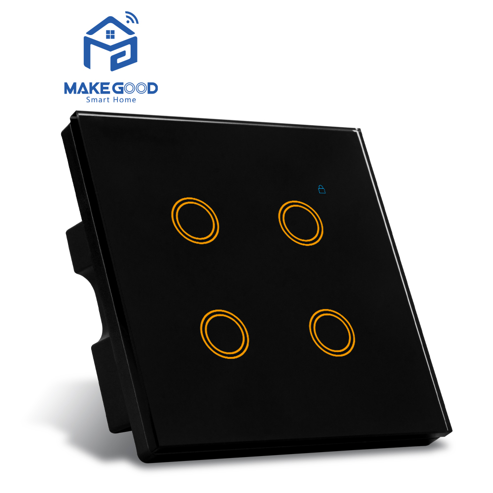4Gang black with plastic frame
